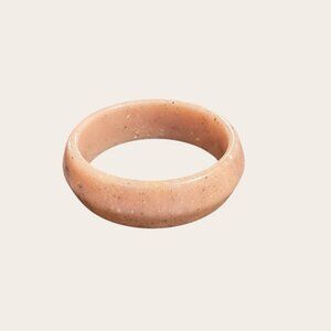 Vintage Pink Speckled Resin Bangle Bracelet 2.5" Inside Diameter Retro Jewelry